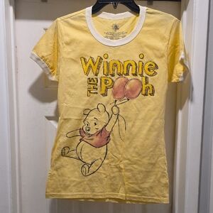 Disney Winnie The Pooh Yellow Crewneck Tee with White Trim